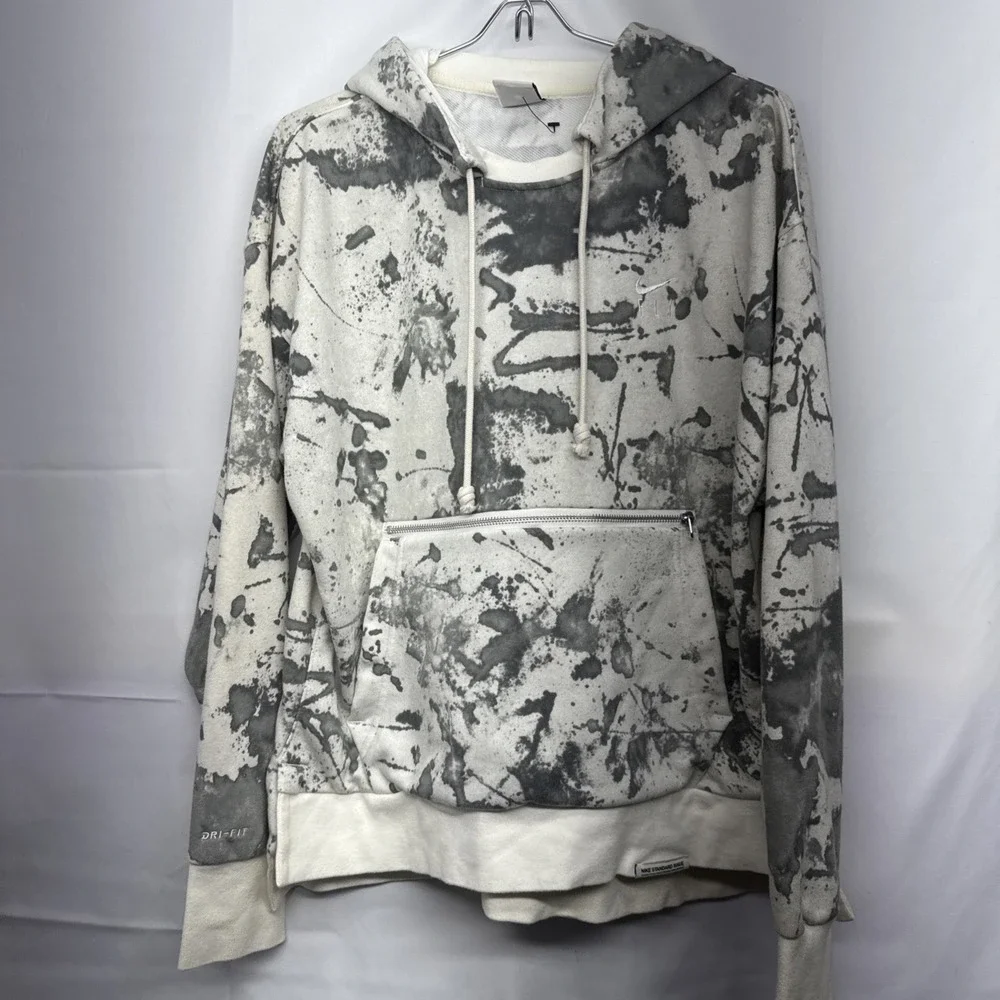 Nike Standard Issue Dri-FIT Gray and White Tie Dye Hoodie Size‎ Large